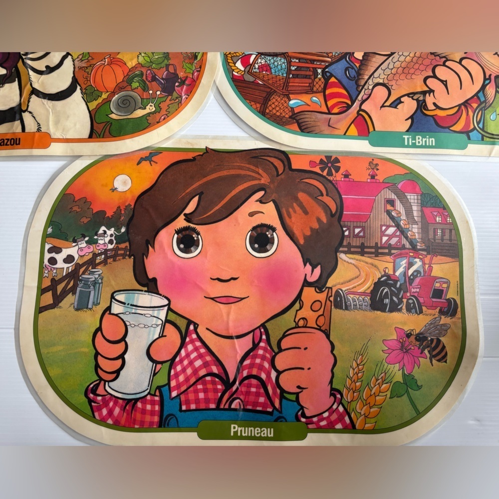 Passe-Partout Canada Retro TV Kids Placemats Set of 7 - Picture 3 of 12